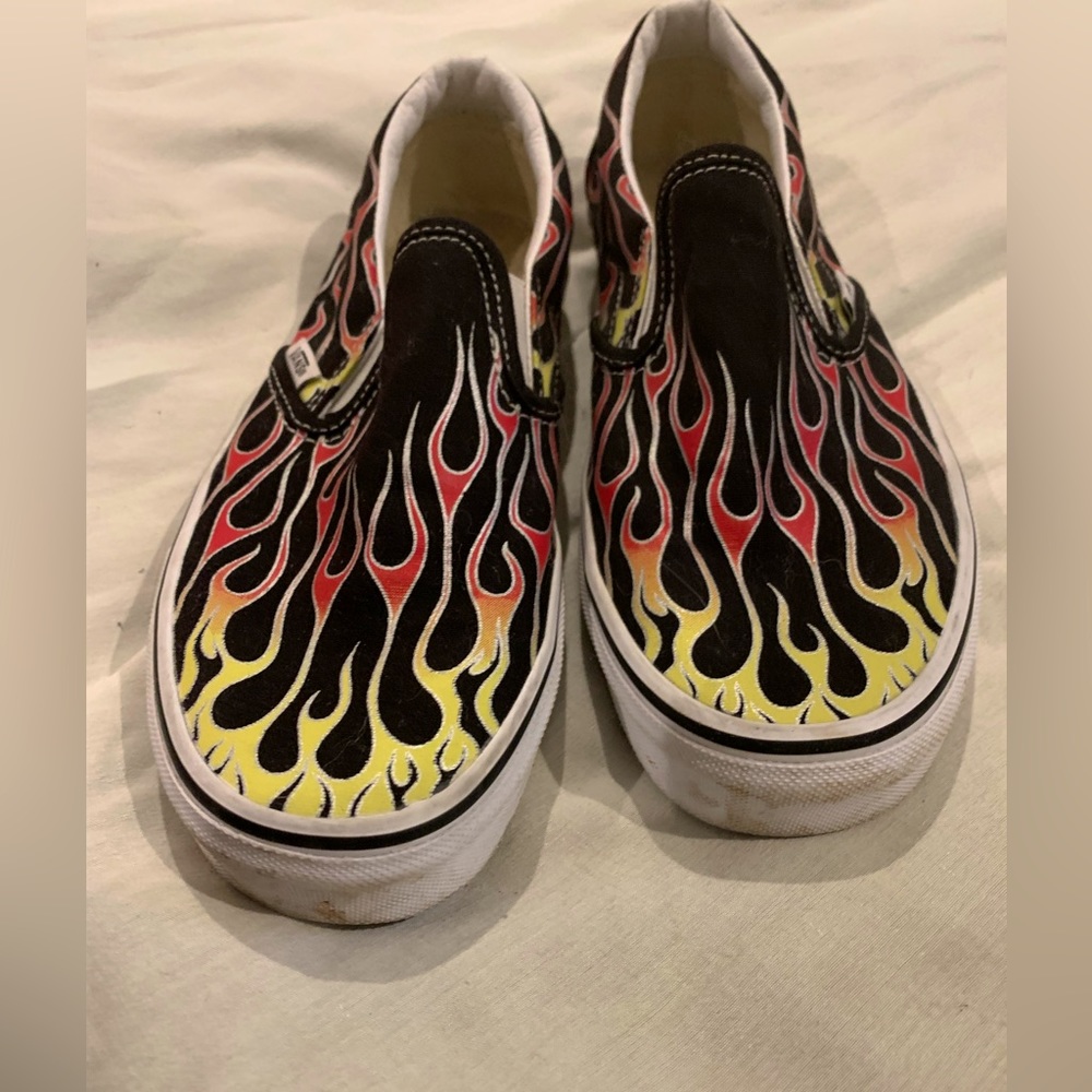 Vans flames slip ons size 8.5woman / 7men